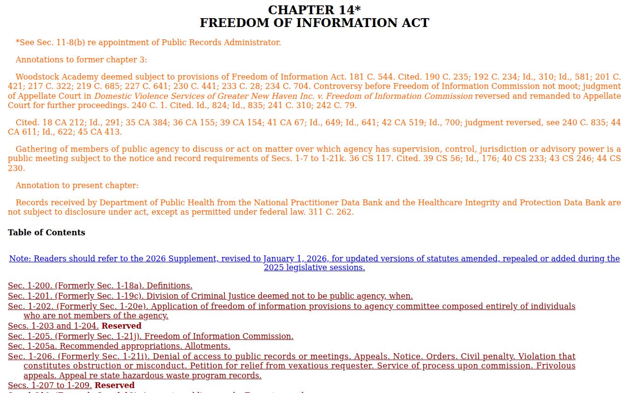 Tolland County criminal court case access law statutes