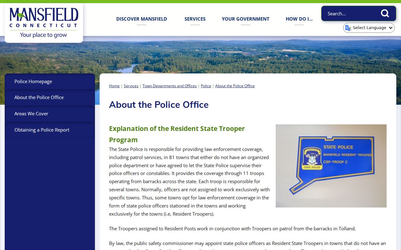 Mansfield police office profile and service information